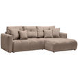 ECKSOFA Hellbraun Chenille  - Hellbraun/Schwarz, MODERN, Kunststoff/Textil (276/172cm) - Hom`in