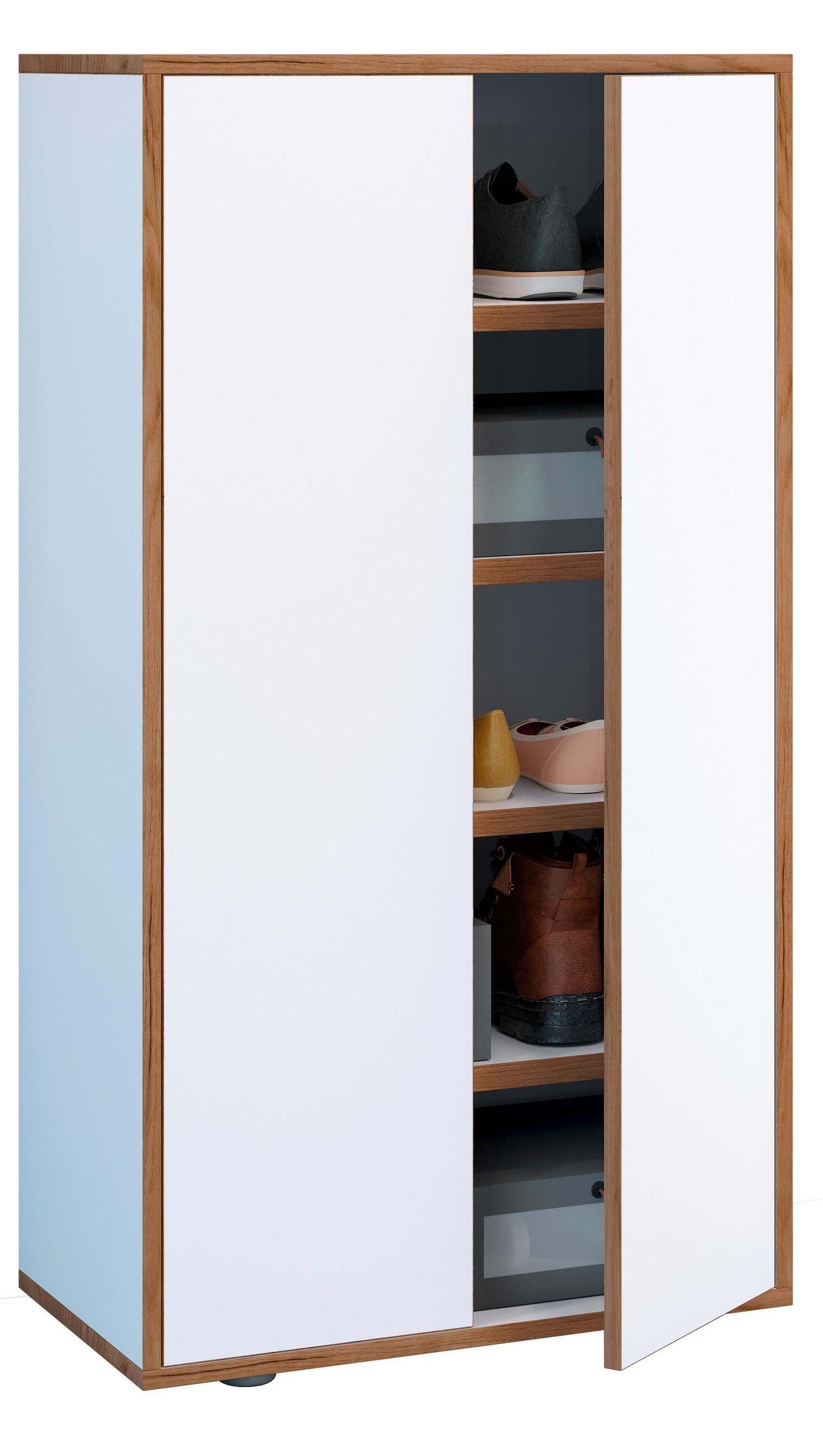 SCHUHSCHRANK  in 60/110/33 cm  - Honigeiche/Weiss, Design, Holzwerkstoff/Kunststoff (60/110/33cm) - MID.YOU