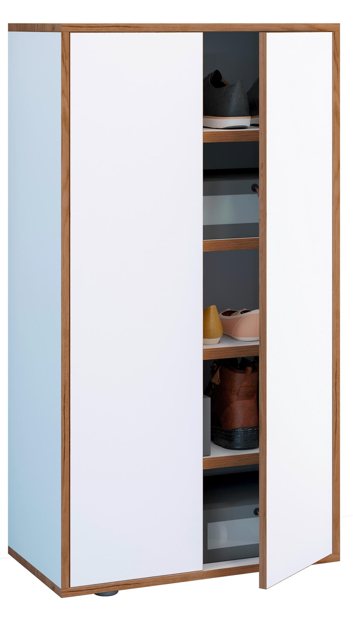 SCHUHSCHRANK  in 60/110/33 cm  - Honigeiche/Weiss, Design, Holzwerkstoff/Kunststoff (60/110/33cm) - MID.YOU