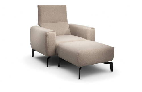 SESSELSET in Chenille Sandfarben  - Sandfarben/Schwarz, Design, Textil/Metall (110/85/86-94cm) - SENSOO
