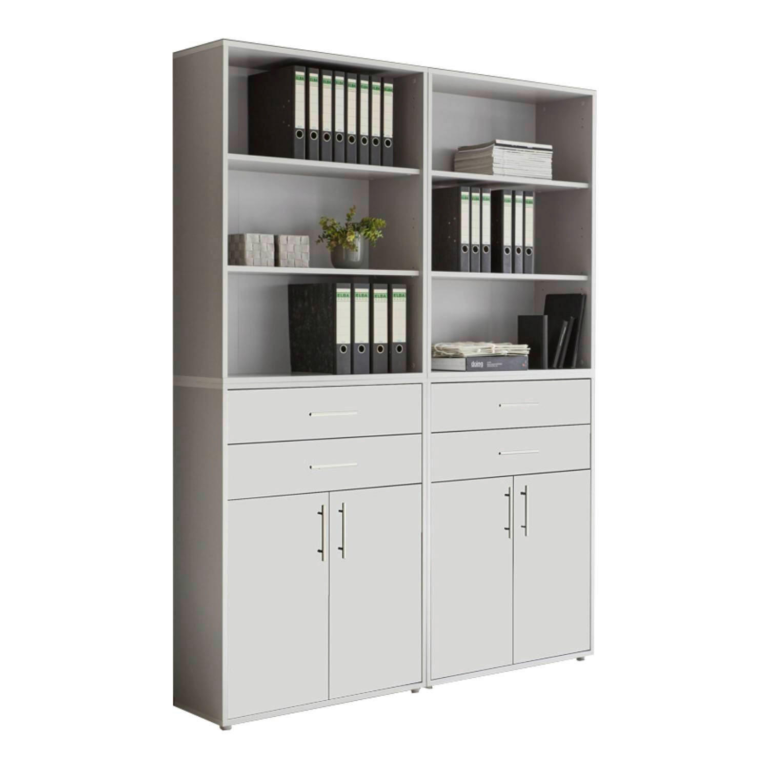 Mid.you Aktenschrank Grau, Weiß 168.8x227.2x33 cm