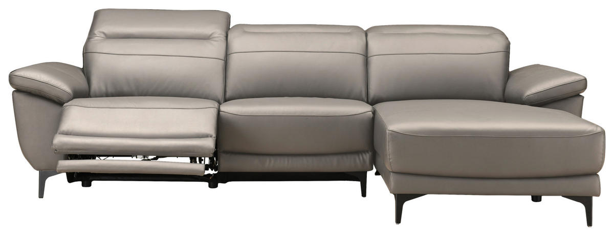 ROHOVÁ SEDACIA SÚPRAVA, textil, koža, taupe - čierna/taupe, Design, kov/koža (269/78/164cm) - Xora