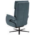 RELAXSESSEL Echtleder    - Graublau/Schwarz, Design, Leder/Metall (70/115-119/85cm) - Dieter Knoll