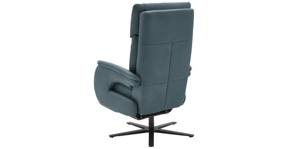 RELAXSESSEL in Leder Graublau  - Graublau/Schwarz, Design, Leder/Metall (70/117/85cm) - Dieter Knoll