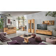 WOHNWAND  in Eichefarben  298/205,7/53,7 cm  - Eichefarben/Schwarz, Natur, Glas/Holz (298/205,7/53,7cm) - Valnatura