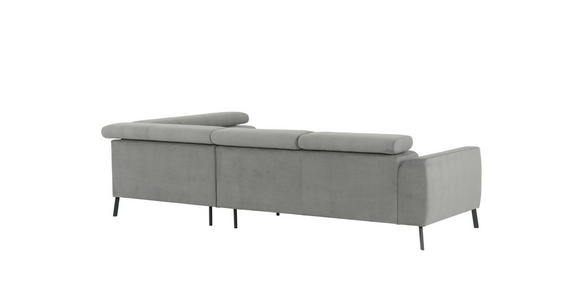 ECKSOFA Hellgrau Feincord - Hellgrau/Schwarz, Design, Textil/Metall (280/205cm) - Xora