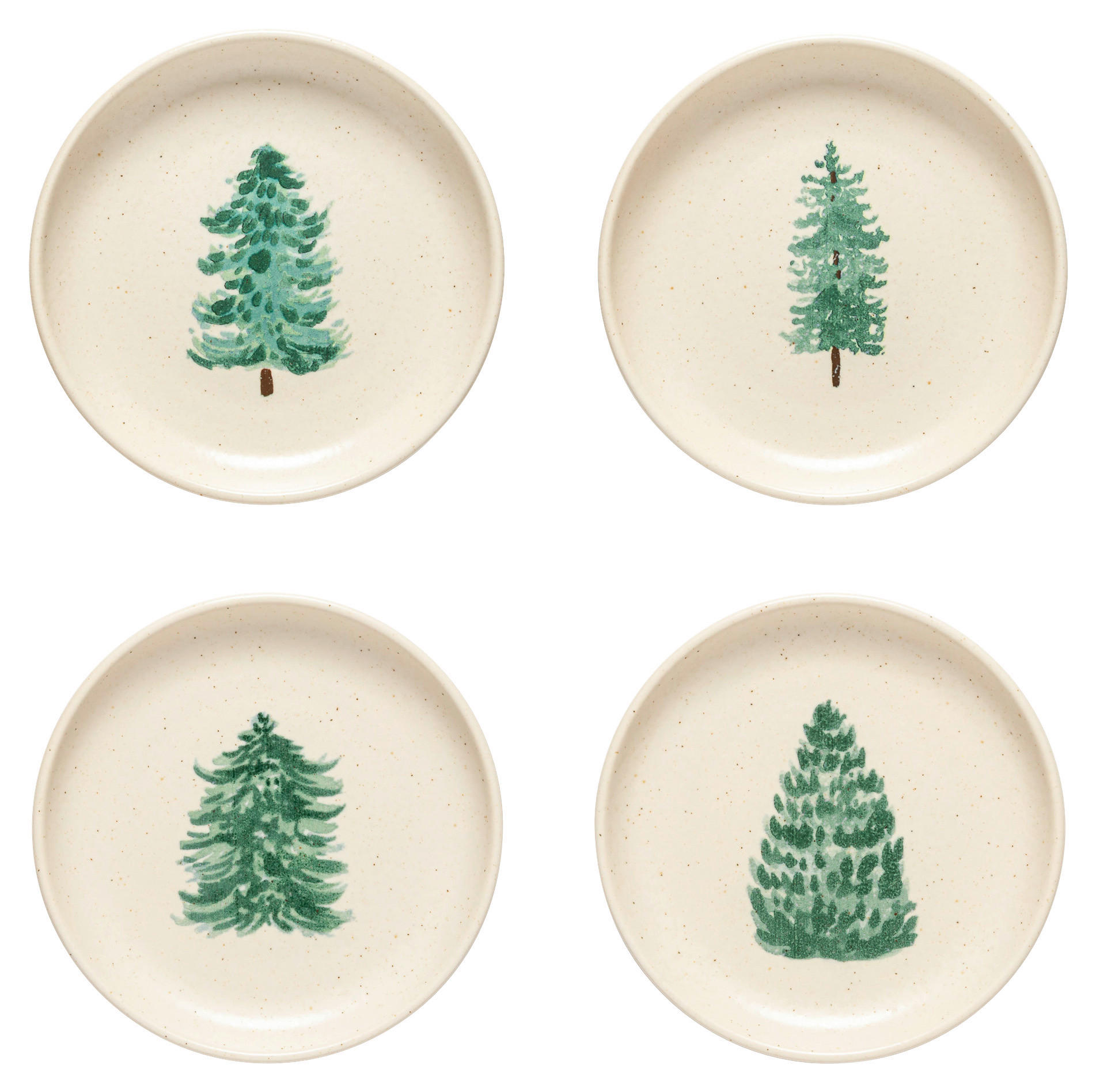 DESSERTTELLERSET Creme, Waldgrün 4-teilig 16 cm PACIFICA  - Waldgrün/Creme, Basics, Keramik (16cm) - Costa Nova
