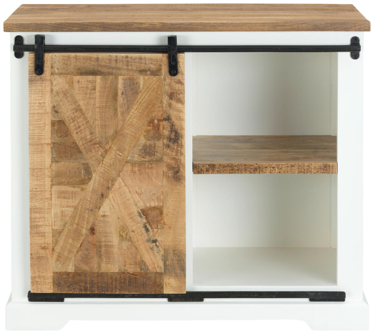 KOMODA   100/85/45 cm   prirodne boje, crna, bijela  - bijela/prirodne boje, Lifestyle, drvni materijal/drvo (100/85/45cm) - MID.YOU