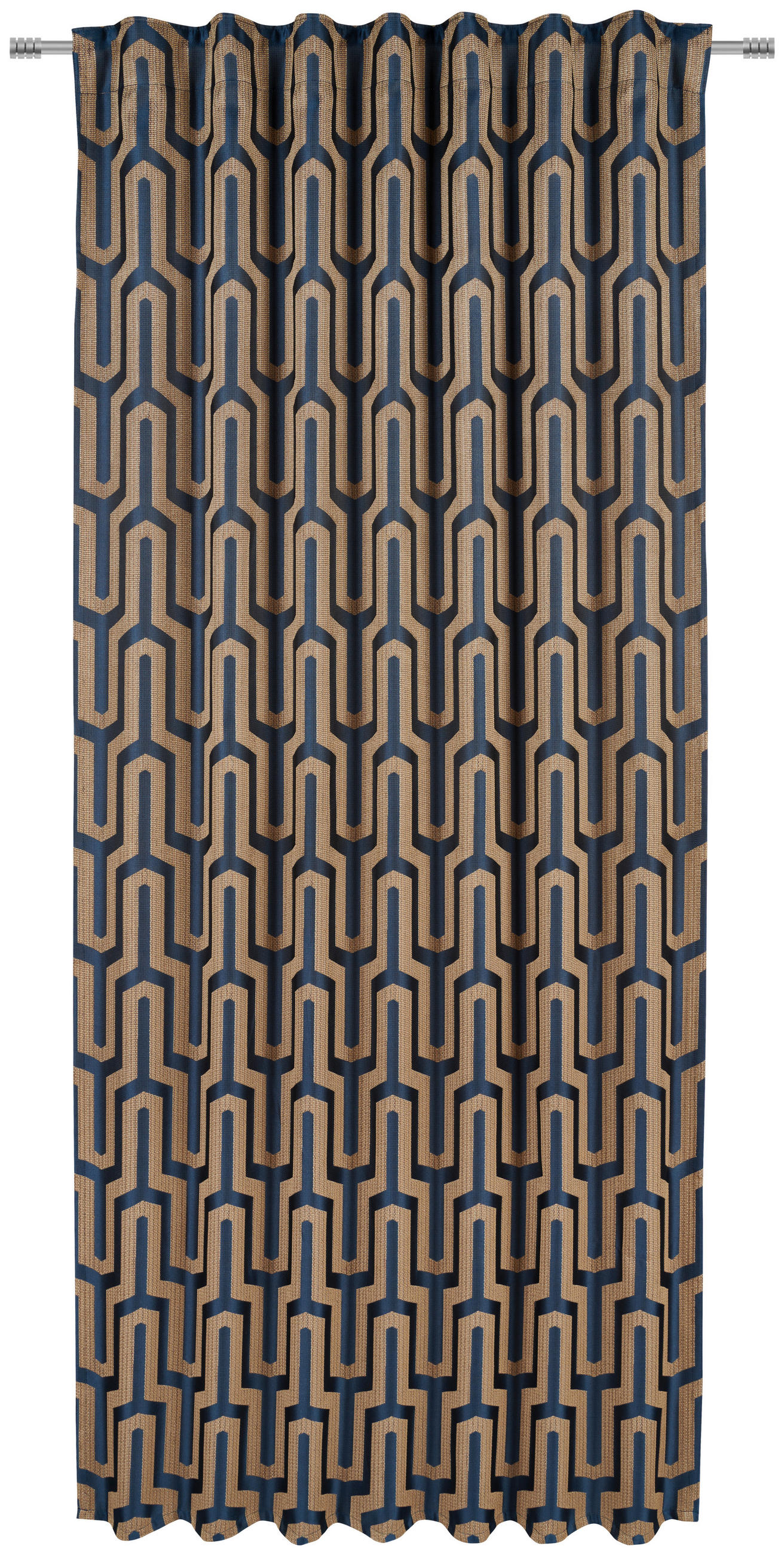 FERTIGVORHANG  blickdicht  140/245 cm   - Goldfarben/Petrol, Design, Textil (140/245cm) - Dieter Knoll