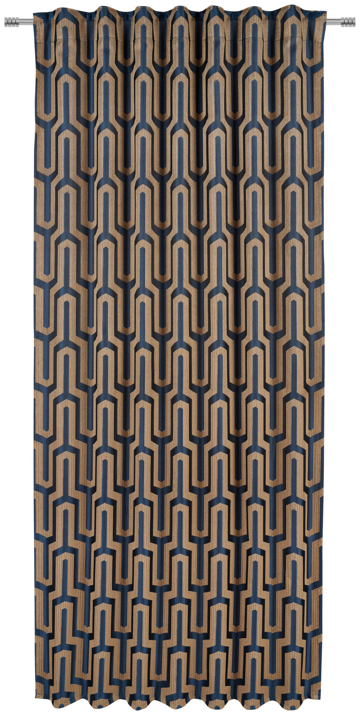 FERTIGVORHANG  blickdicht  140/245 cm   - Goldfarben/Petrol, Design, Textil (140/245cm) - Dieter Knoll