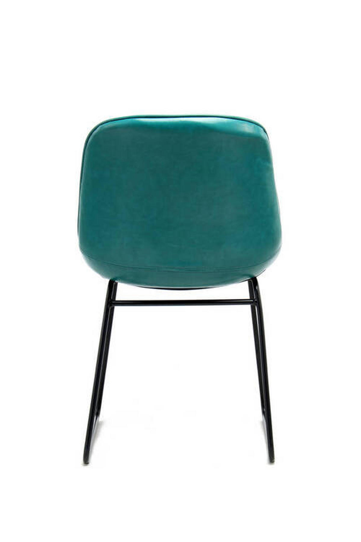 SADA ŽIDLÍ 2 kusy - petrolej/modrá, Design, kov/kůže (49,5/81/64,5cm)