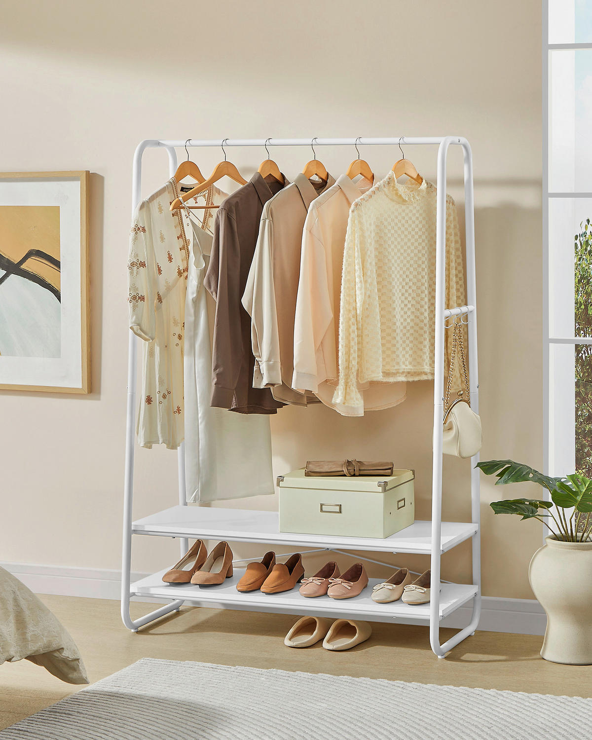 ŠATNÍ SKŘÍŇ, bílá, 100/160/45 cm - bílá, Basics, kov/kompozitní dřevo (100/160/45cm)