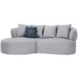ECKSOFA  in Chenille Grau  166/235 cm  - Blau/Schwarz, MODERN, Kunststoff/Textil (166/235cm) - Hom`in