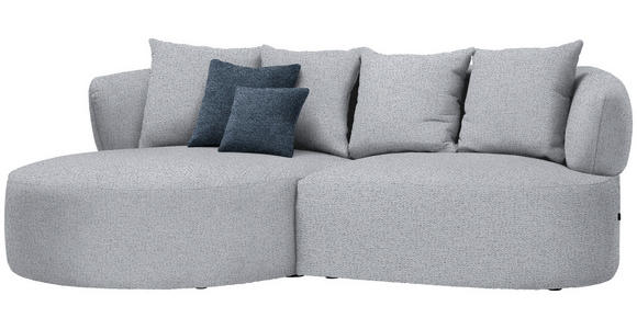ECKSOFA  in Chenille Grau  166/235 cm  - Blau/Schwarz, MODERN, Kunststoff/Textil (166/235cm) - Hom`in