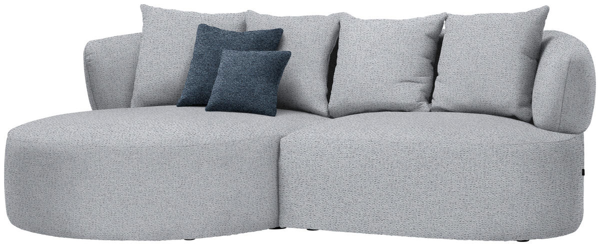 ECKSOFA  in Chenille Grau  166/235 cm  - Blau/Schwarz, MODERN, Kunststoff/Textil (166/235cm) - Hom`in