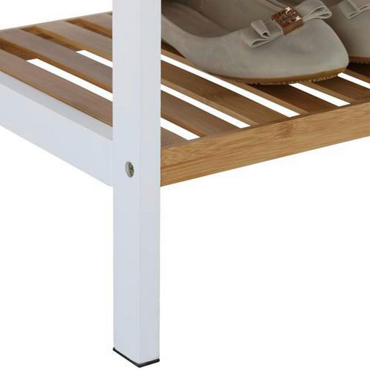 POLICA ZA OBUĆU  prirodna boja, bela  drvo, pločasti materijal     - bela/prirodna boja, Moderno, drvo/pločasti materijal (70/58,5/30cm)