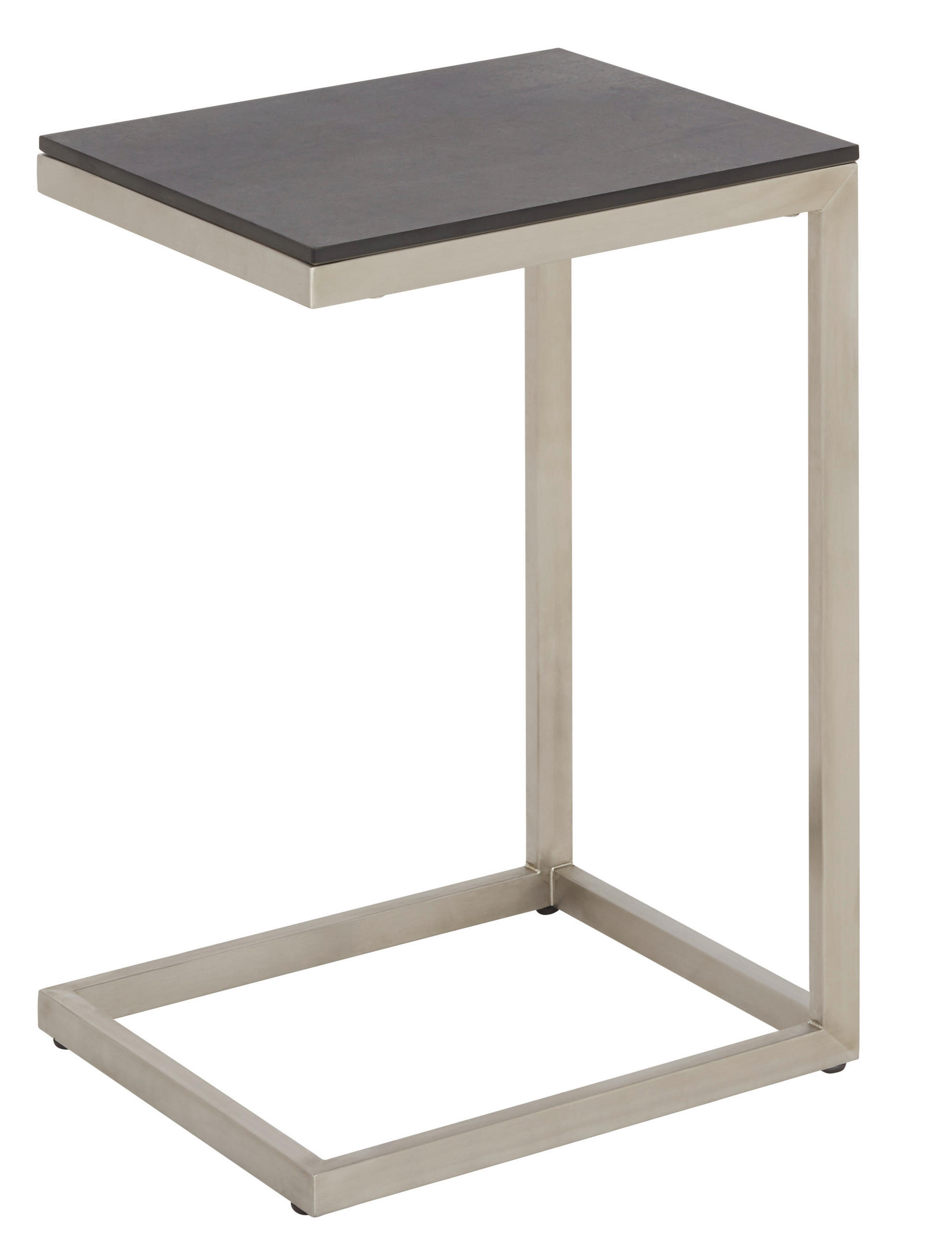 MASĂ AUXILIARĂ DE GRĂDINĂ 35/30/56 cm   - gri închis/culoare inox, Design, plastic/metal (35/30/56cm) - Amatio