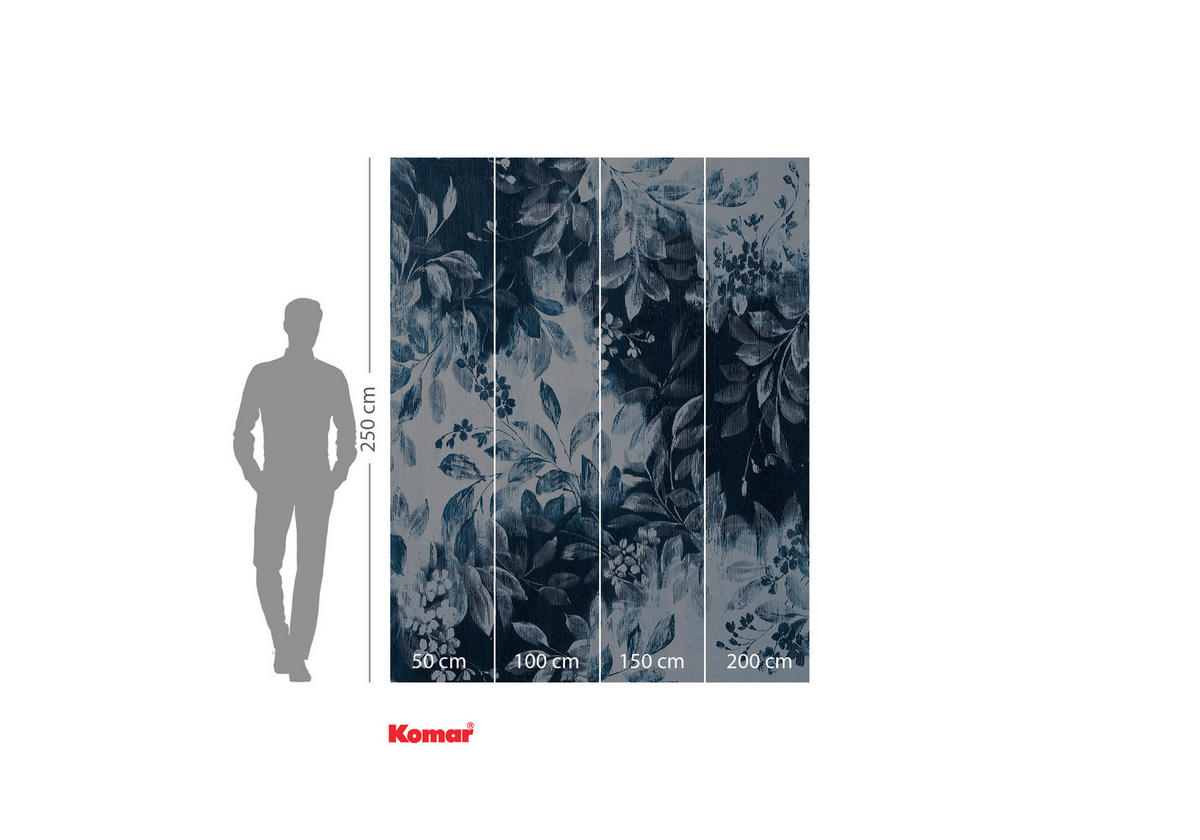 NON WOVEN-TAPET 200/250 cm  - vit/blå, Basics (200/250cm) - Komar