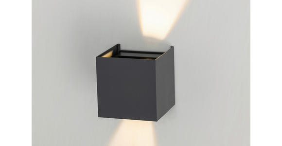 LED-WANDLEUCHTE Atlas 10/10/10 cm  - Dunkelgrau, Basics, Kunststoff/Metall (10/10/10cm) - Novel