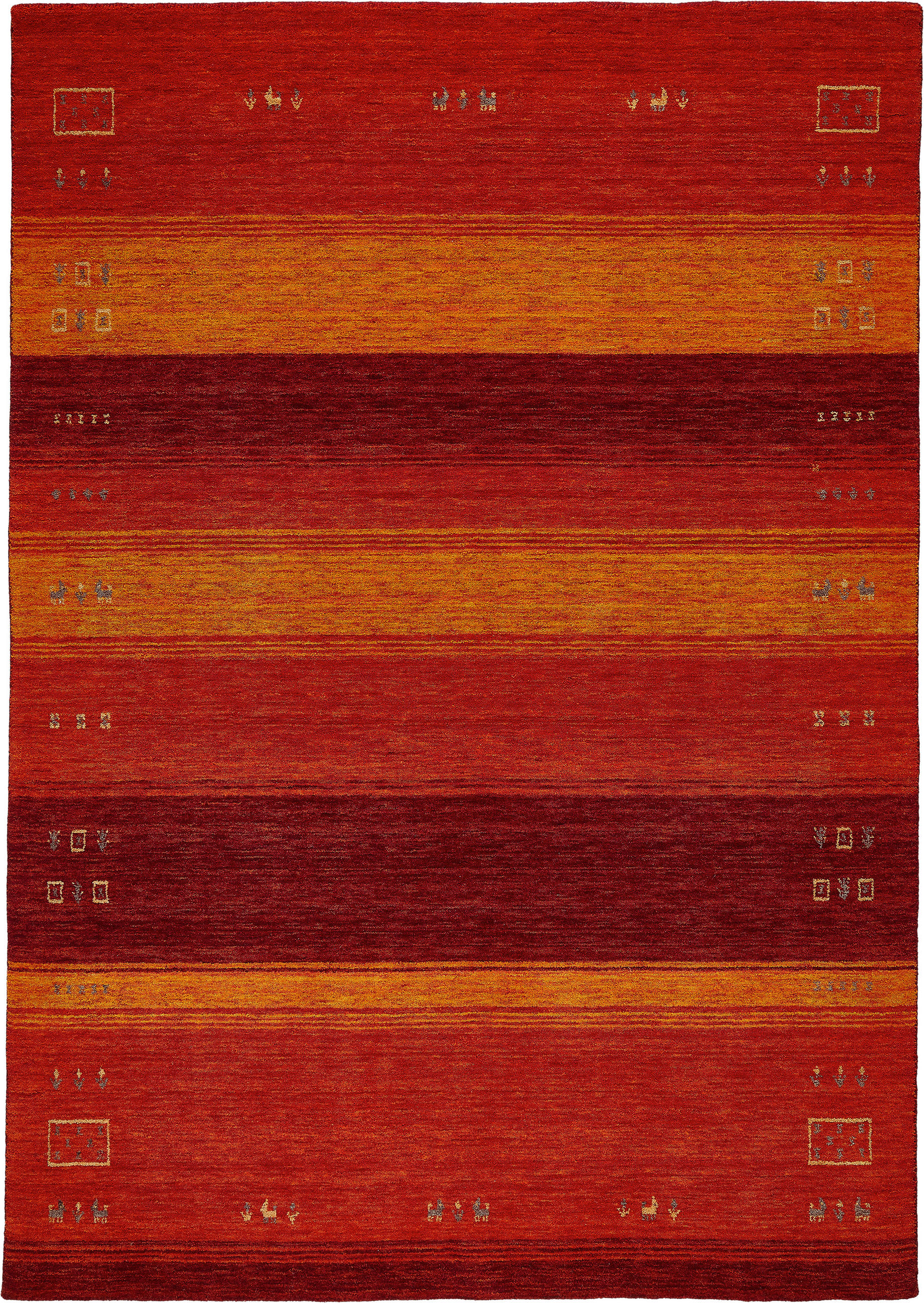 WOLLTEPPICH 160/230 cm Edition Alkatif Nomad Rot  - Rot, KONVENTIONELL, Textil (160/230cm) - Cazaris