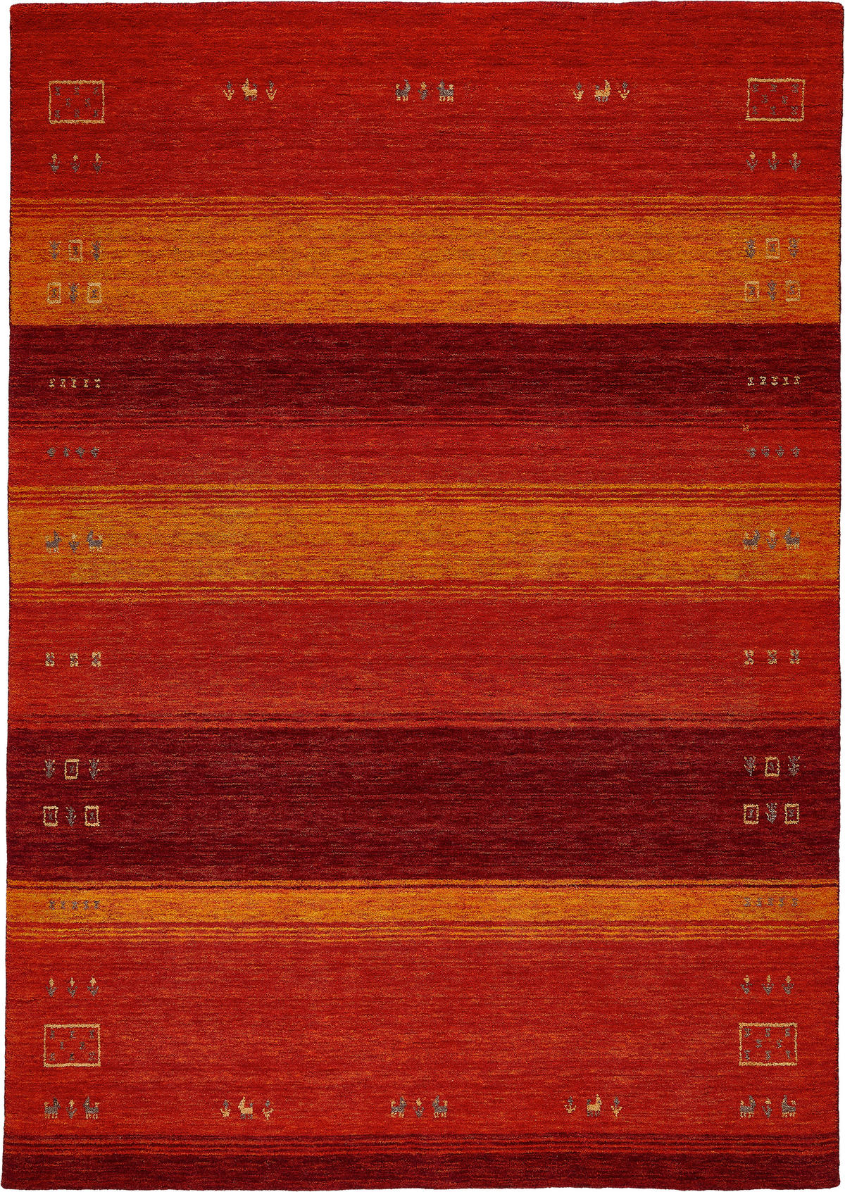 WOLLTEPPICH 160/230 cm Edition Alkatif Nomad Rot  - Rot, KONVENTIONELL, Textil (160/230cm) - Cazaris