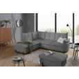 ECKSOFA in Bouclé Hellgrau  - Hellgrau/Schwarz, Design, Textil/Metall (220/250cm) - Xora