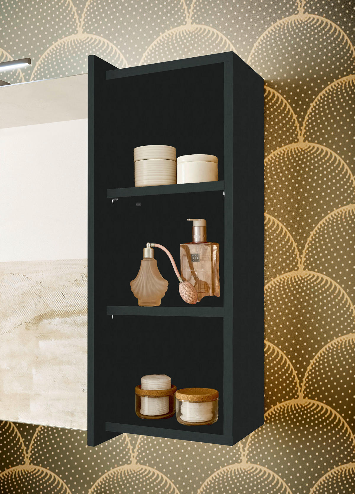 SPIEGELSCHRANK 80/72/22 cm  - Schwarz/Grün, LIFESTYLE, Glas/Holzwerkstoff (80/72/22cm) - home24