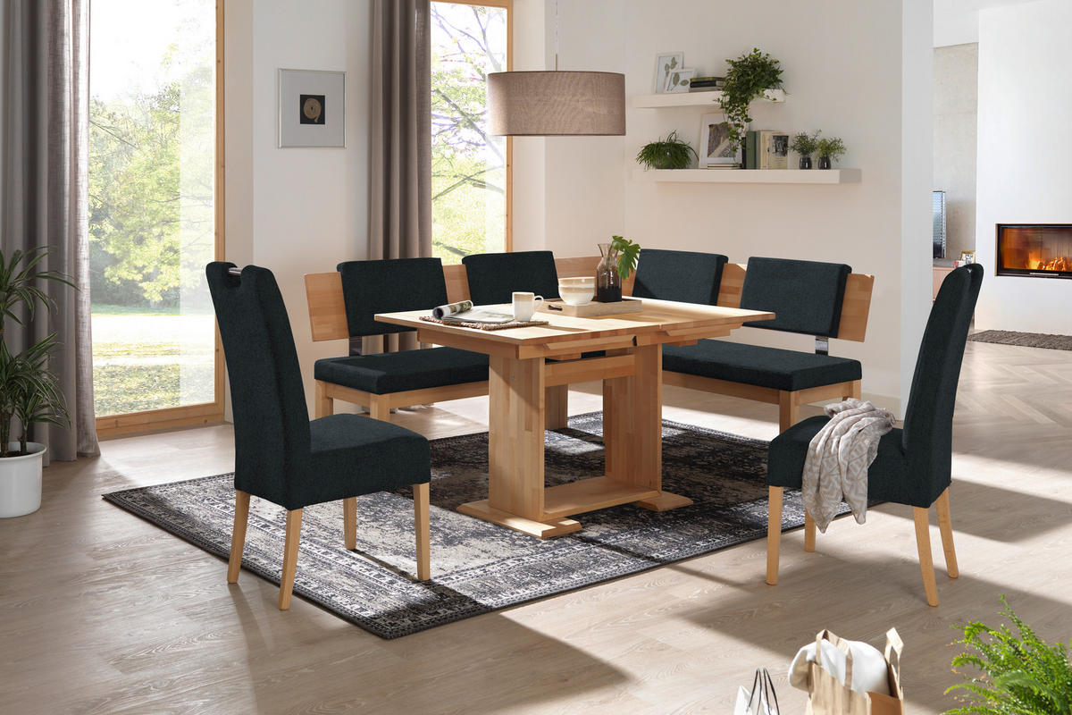 STUHL in Holz, Metall, Textil Schwarz, Buchefarben  - Buchefarben/Schwarz, Natur, Holz/Textil (47/103/60cm) - Cantus