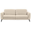 3-SITZER-SOFA in Echtleder Ecru  - Ecru/Schwarz, Natur, Leder/Metall (222/81/110cm) - Valdera