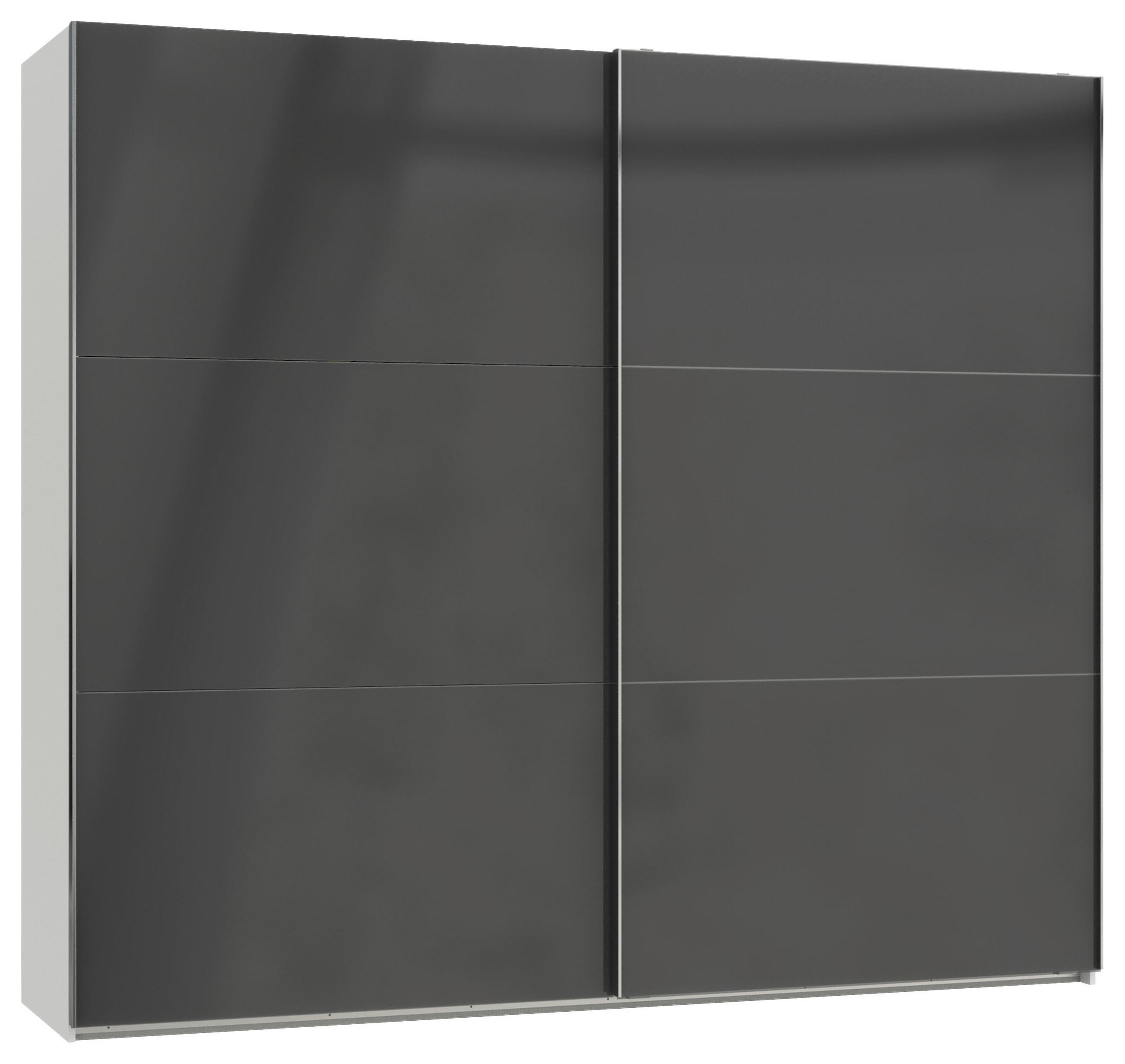 SCHWEBETÜRENSCHRANK in Weiss, Grau  - Chromfarben/Weiss, Modern, Holzwerkstoff (200/216/65cm) - MID.YOU