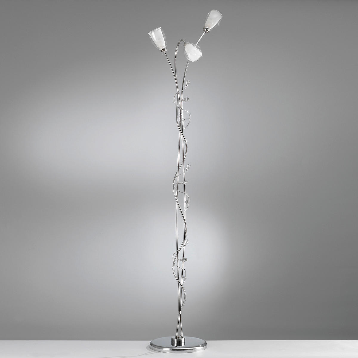 STEHLEUCHTE 45/45/195 cm    - Chromfarben/Schwarz, Design, Kunststoff/Metall (45/45/195cm)