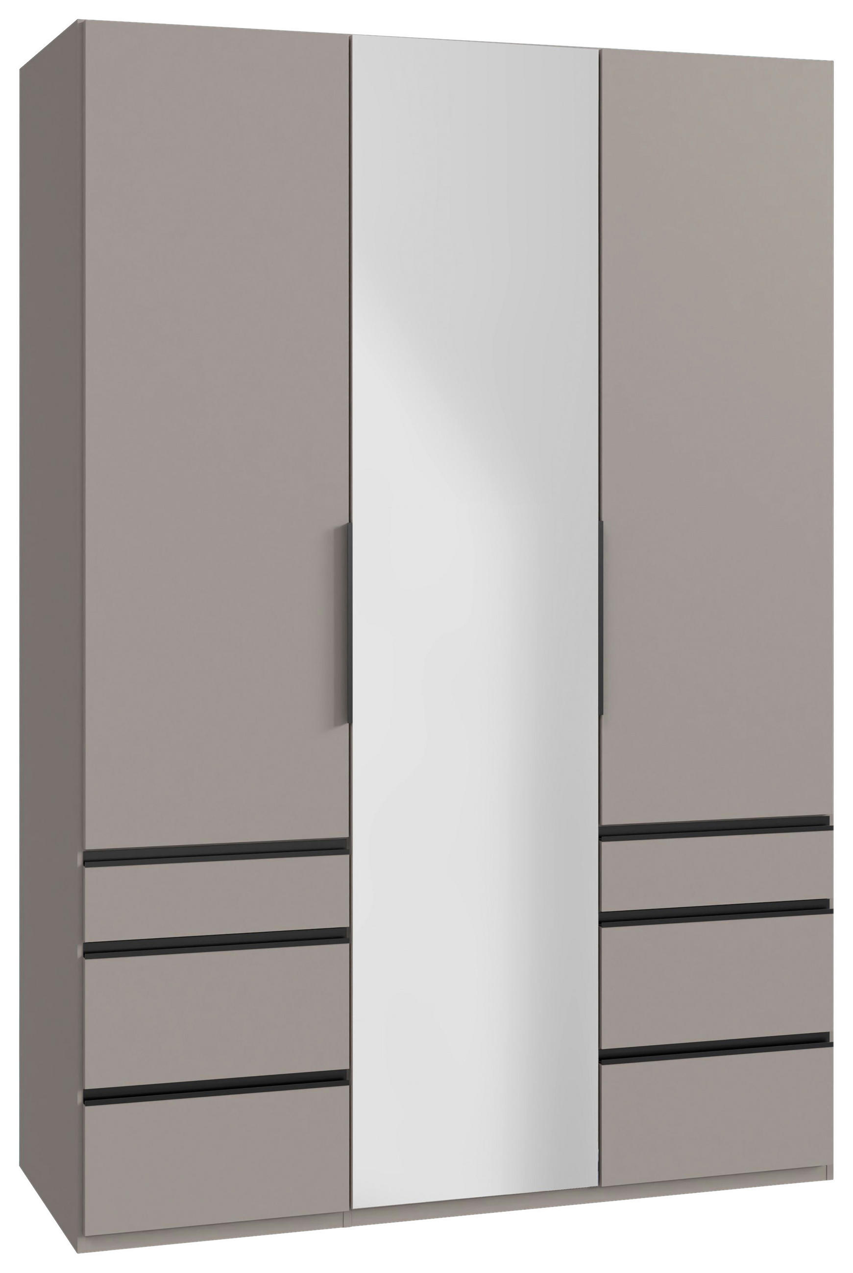 GARDEROB MED GÅNGJÄRN 150/236/58 cm 3-dörrar - sahara/svart, Modern, metall/trämaterial (150/236/58cm) - MID.YOU