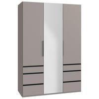 GARDEROB MED GÅNGJÄRN 150/236/58 cm 3-dörrar - sahara/svart, Modern, metall/trämaterial (150/236/58cm) - MID.YOU