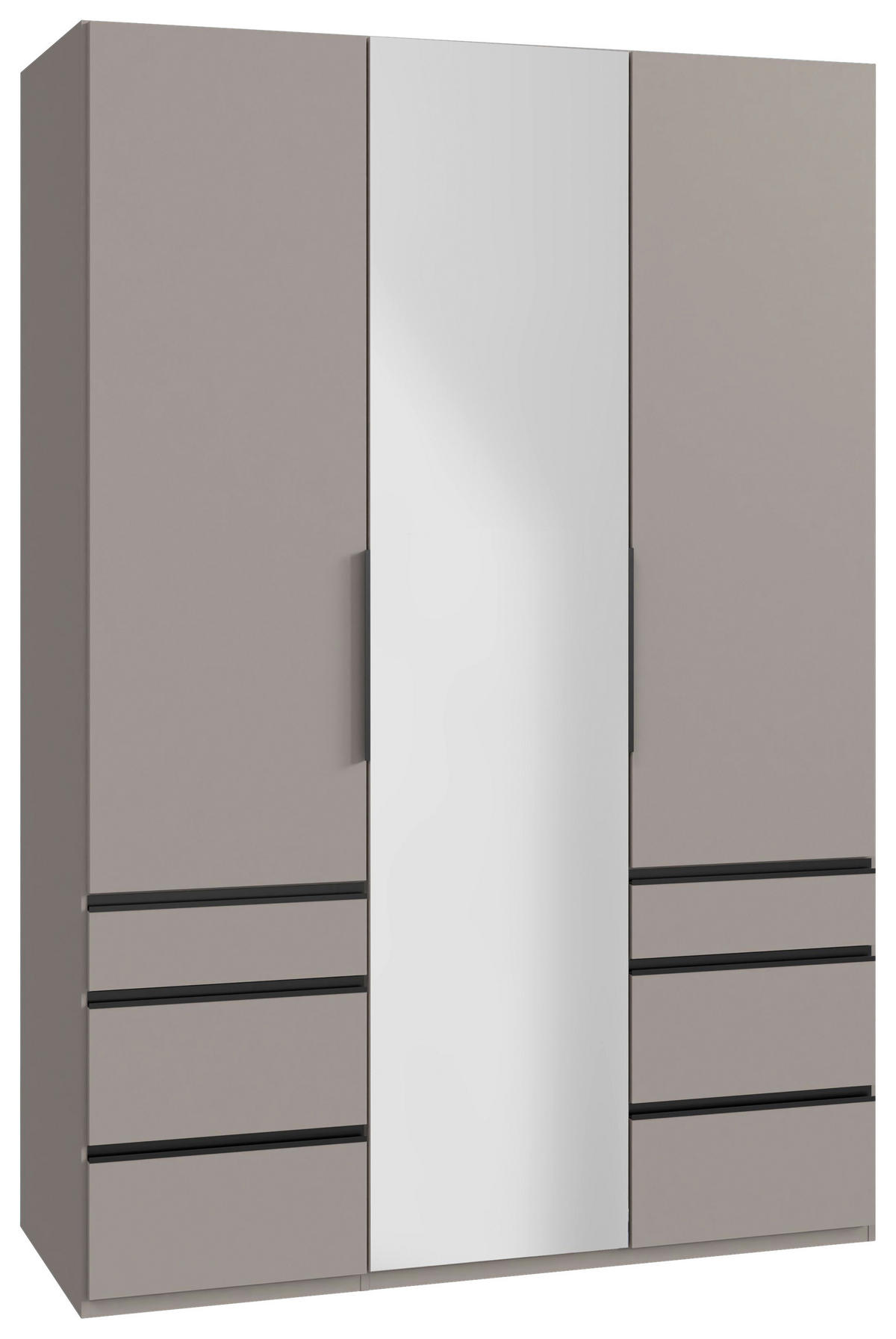 GARDEROB MED GÅNGJÄRN 150/236/58 cm 3-dörrar - sahara/svart, Modern, metall/trämaterial (150/236/58cm) - MID.YOU