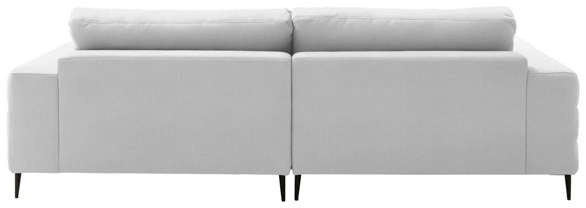 ECKSOFA in Flachgewebe Creme  - Creme/Schwarz, Design, Textil/Metall (253/177cm) - Dieter Knoll