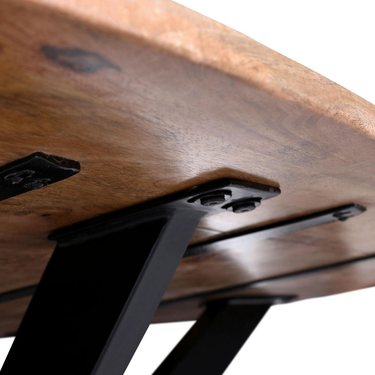 ESSTISCH in Holz 210/100/73,5 cm  - Schwarz/Naturfarben, Design, Holz/Metall (210/100/73,5cm) - Livetastic