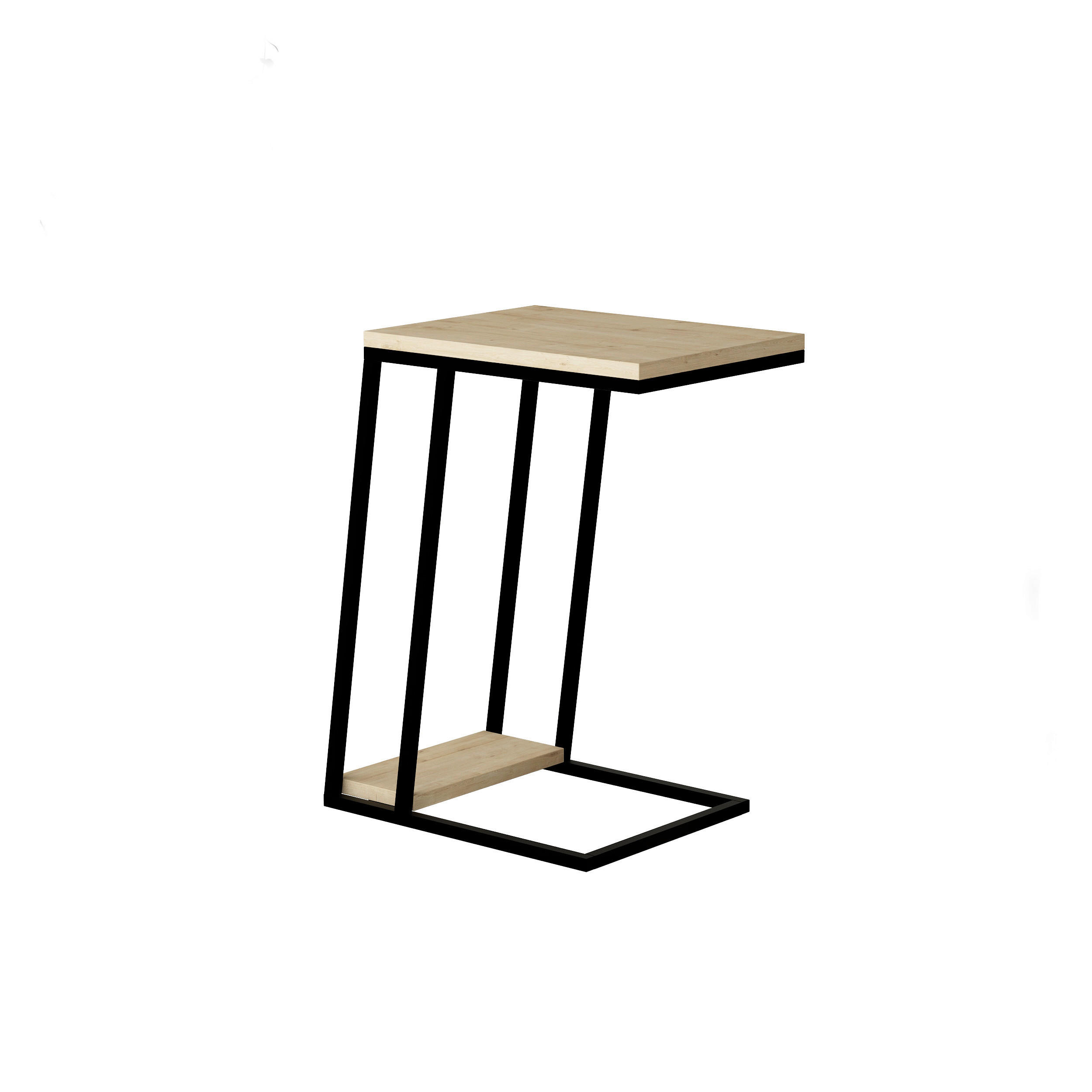 BEISTELLTISCH 30/40/57 cm Eichefarben rechteckig  - Eichefarben/Schwarz, Design, Holzwerkstoff/Metall (30/40/57cm) - Livetastic