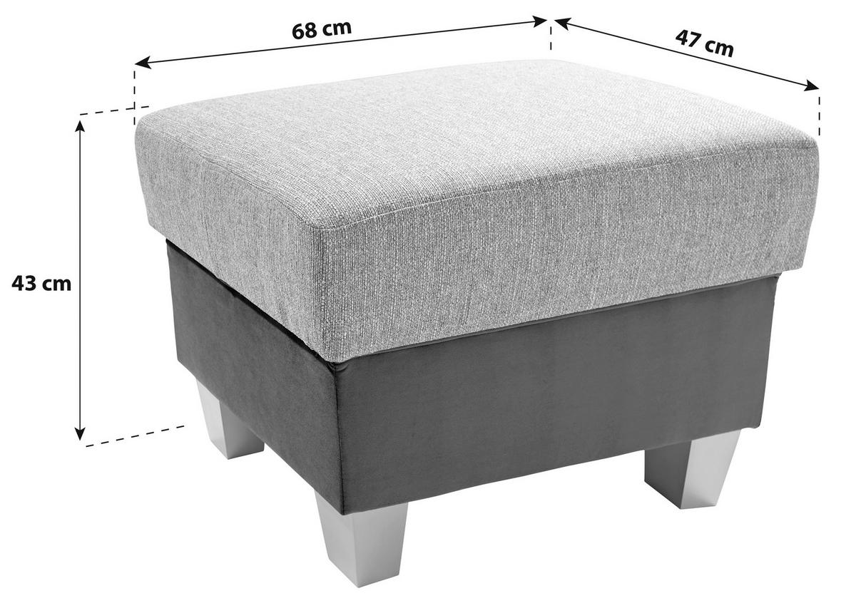 HOCKER in Textil Dunkelbraun, Beige  - Dunkelbraun/Beige, Konventionell, Holz/Textil (68/43/47cm) - Livetastic