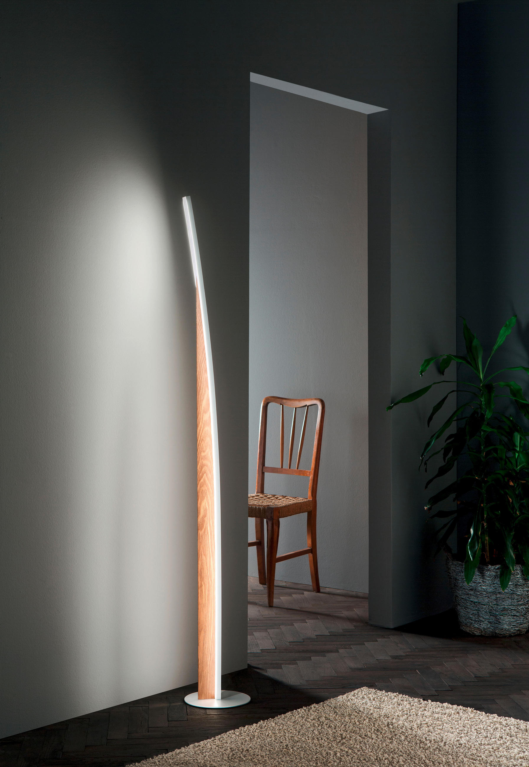 LED SVJETILJKA PODNA Cordoba  - boje jasena/bijela, Design, drvo/metal (22/167,6cm)