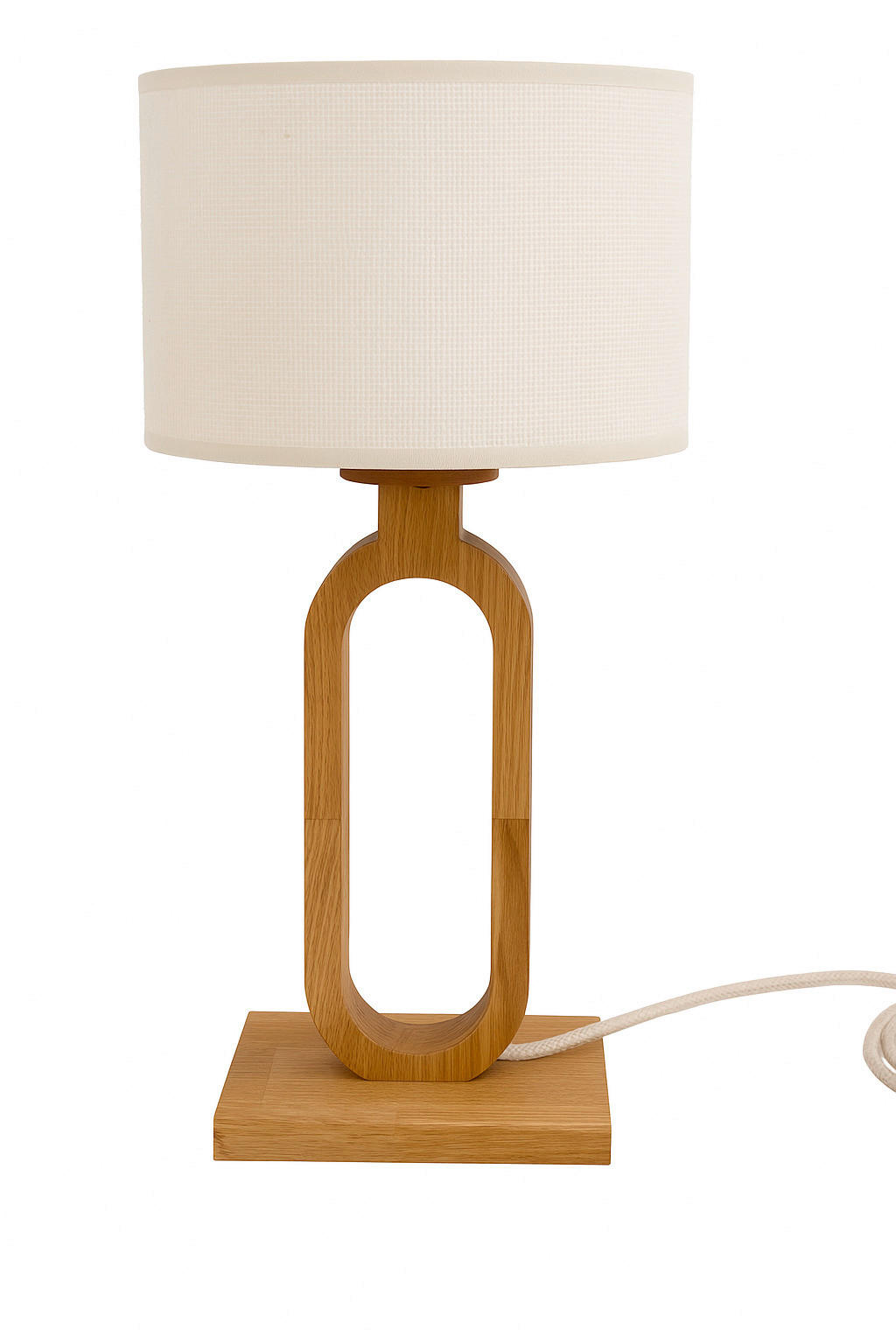 TISCHLEUCHTE - Eichefarben/Creme, Natur, Holz/Textil (25/50cm) - Waldwelt