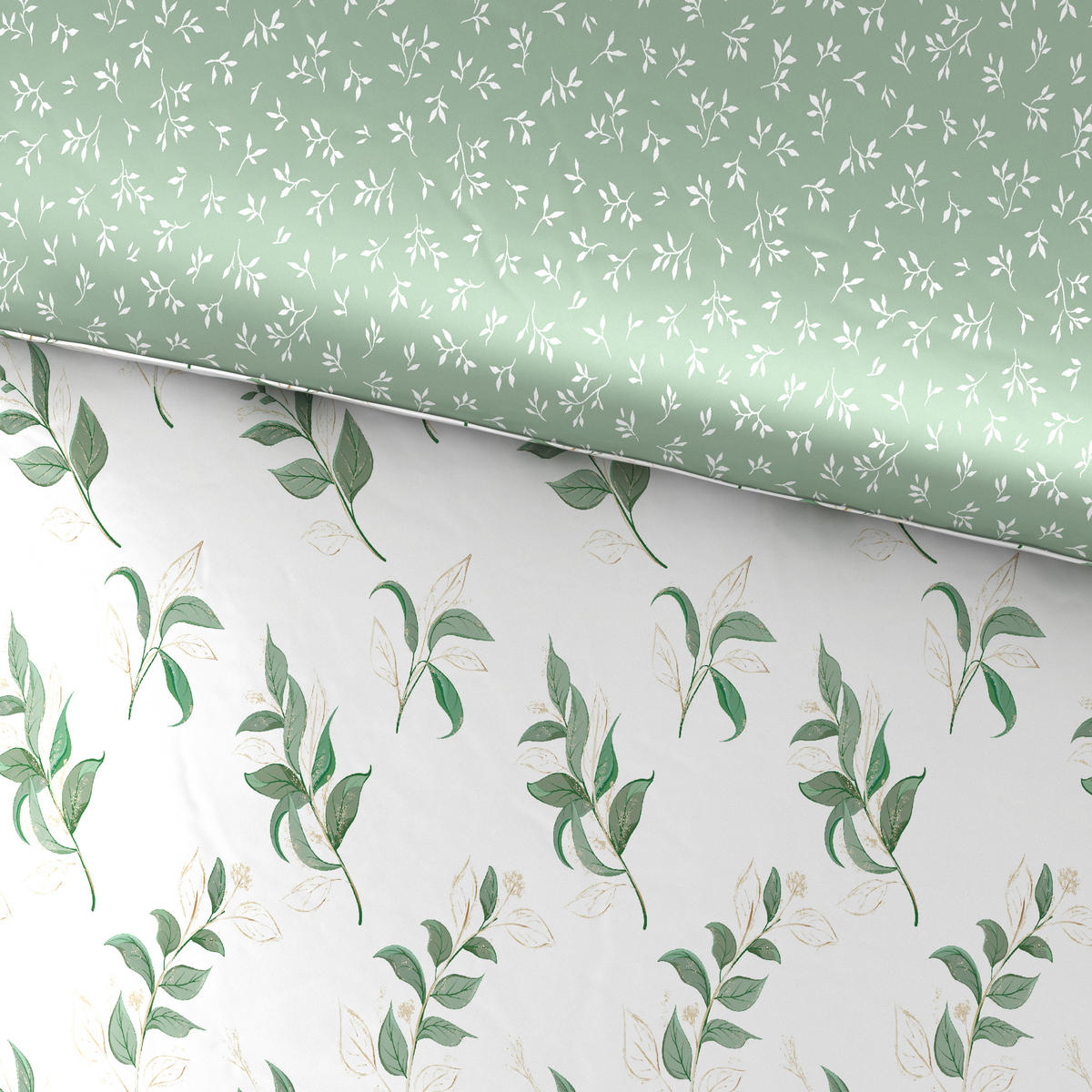 OBOJESTRANSKA POSTELJNINA IVY 140/200 cm saten naravne barve  - naravne barve, Konvencionalno, tekstil (140/200cm) - Esposa