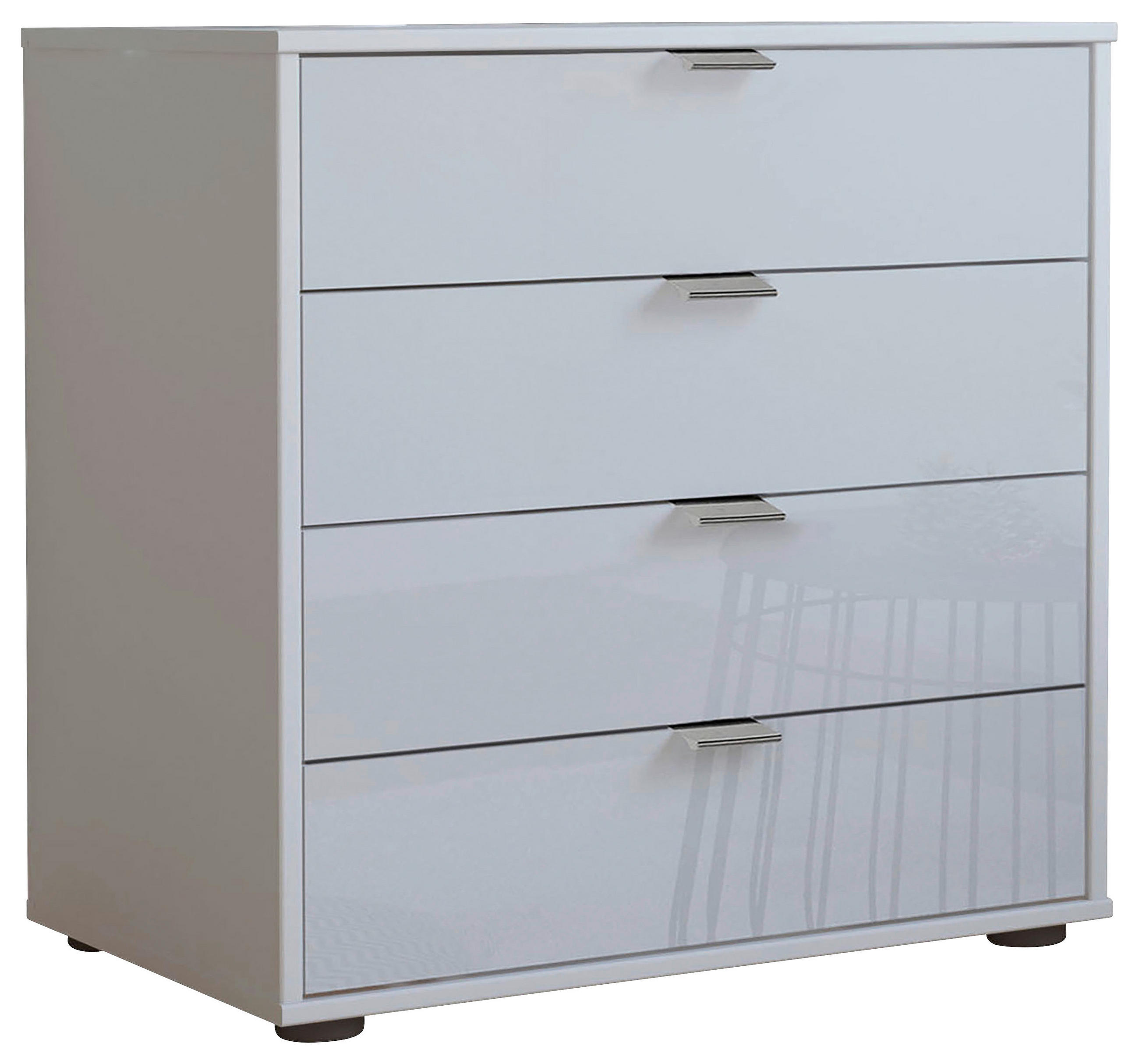 KOMÓD 80/70/43 cm  - krómszínű/fekete, Konventionell, faalapú anyag/üveg (80/70/43cm) - Dieter Knoll