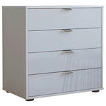 KOMMODE , 80/70/43 cm, 4 Schublade(n)  - Chromfarben/Schwarz, KONVENTIONELL, Glas/Holzwerkstoff (80/70/43cm) - Dieter Knoll