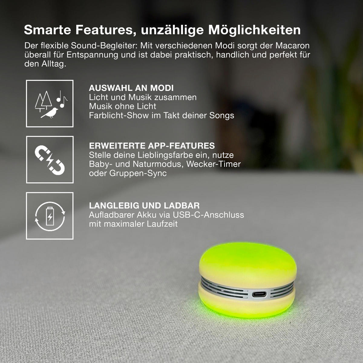 STIMMUNGSLEUCHTER Macaron 6,6/4 cm  - Rosa, Design, Kunststoff (6,6/4cm) - Osram