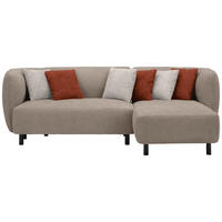 ECKSOFA Chenille Braun  - Sandfarben/Rostfarben, Design, Holz/Textil (236/148cm) - Lomoco