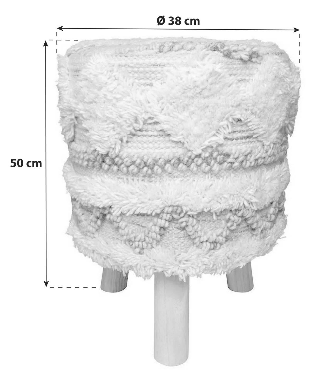 TABURETKA, drevo, textil, 38/50/38 cm - krémová/ružová, Trend, drevo/textil (38/50/38cm)