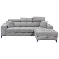 ECKSOFA  Chenille Taupe  - Taupe/Schwarz, Konventionell, Kunststoff/Textil (268/172cm) - MID.YOU