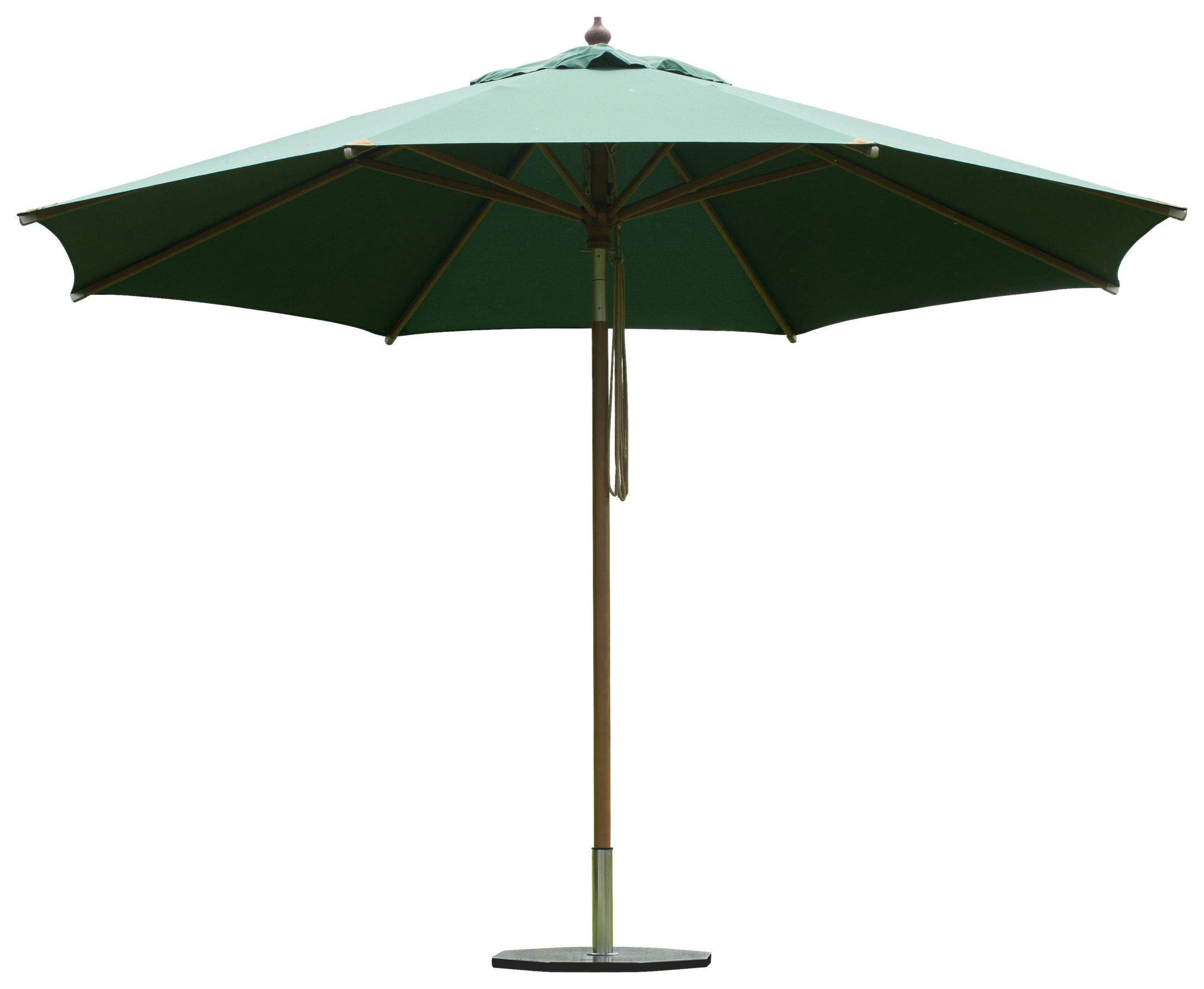 SONNENSCHIRM 350 cm  - Dunkelgrün/Braun, LIFESTYLE, Holz/Textil (350/350cm) - Zebra 