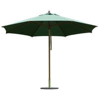 SONNENSCHIRM 350 cm  - Dunkelgrün/Braun, LIFESTYLE, Holz/Textil (350/350cm) - Zebra 