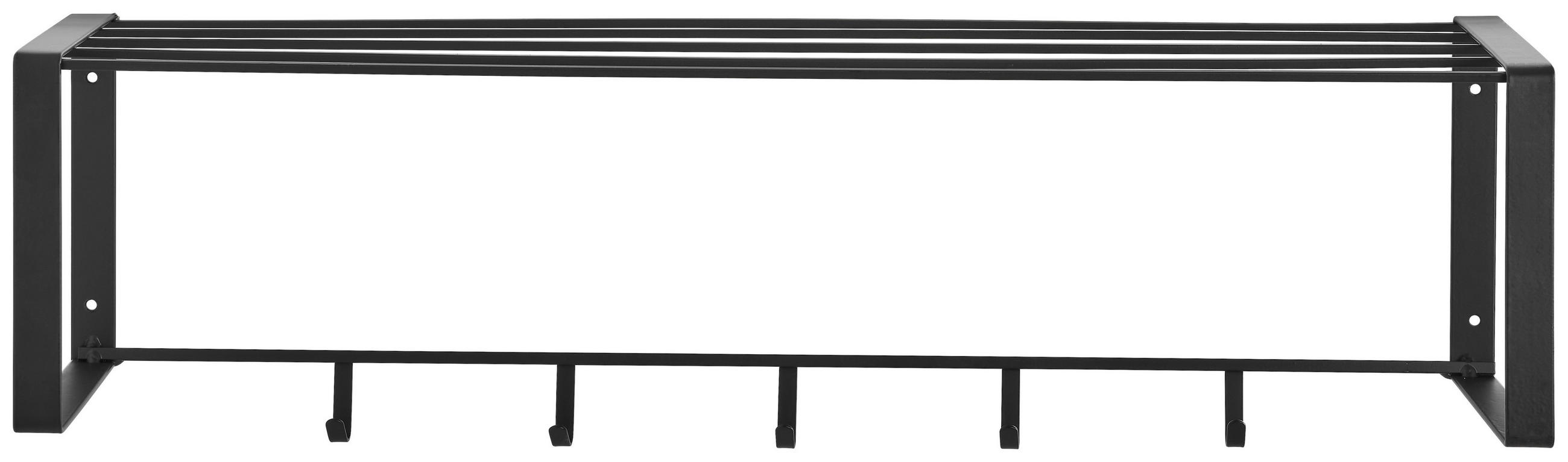 Carryhome Garderobenpaneel Schwarz 80x23x25 cm